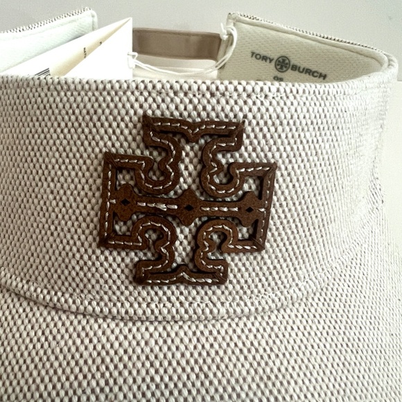 New Tory Burch Two-Tone Canvas Adjustable Performance Visor - Picture 3 of 7